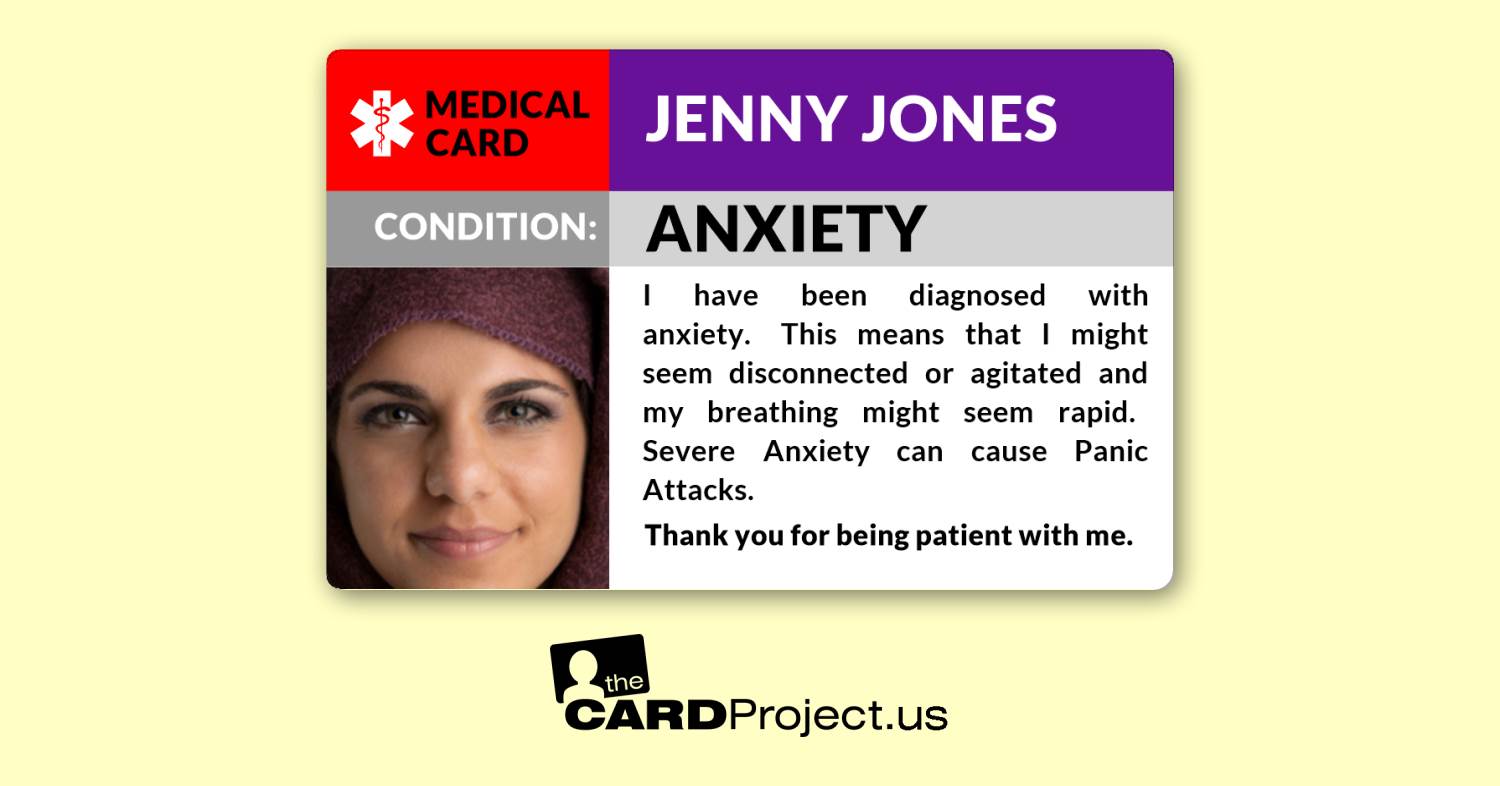 Anxiety Photo Medical ID Card (FRONT)